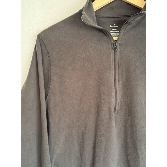 Terramar Womens 1/4 Zip Micropolyester Base Layer Size Large Black Long Sleeves - Picture 3 of 7